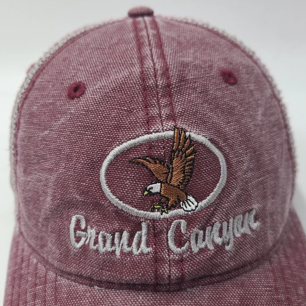 Grand Canyon Hat Snapback Trucker Mesh Red Gray Bald Eagle Arizona Outdoors Wear